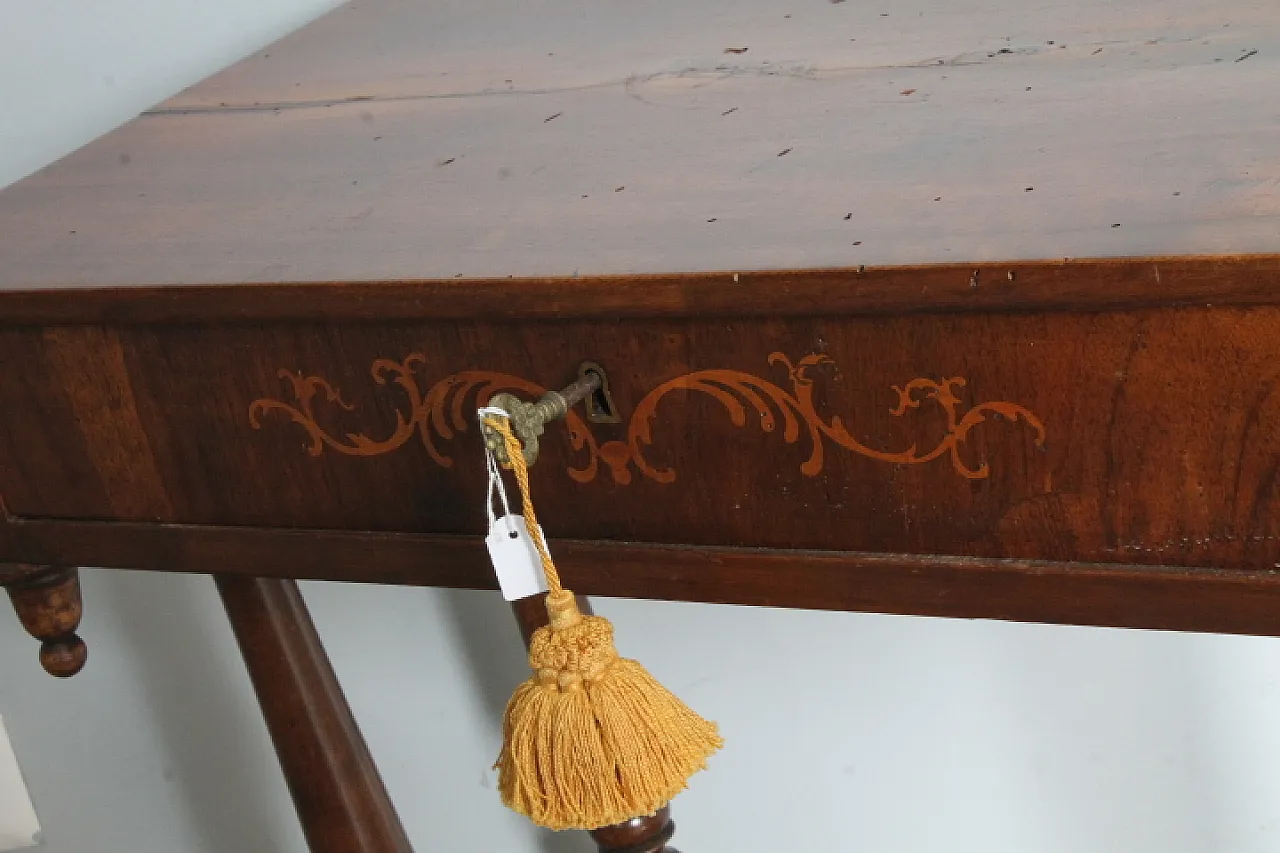 Tavolino scrittoio Carlo X noce e acero intarsiato, 1830 8