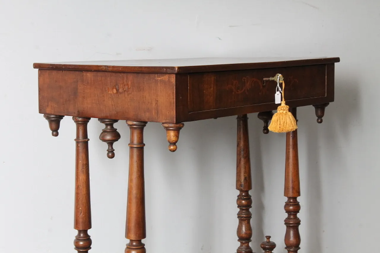 Tavolino scrittoio Carlo X noce e acero intarsiato, 1830 11