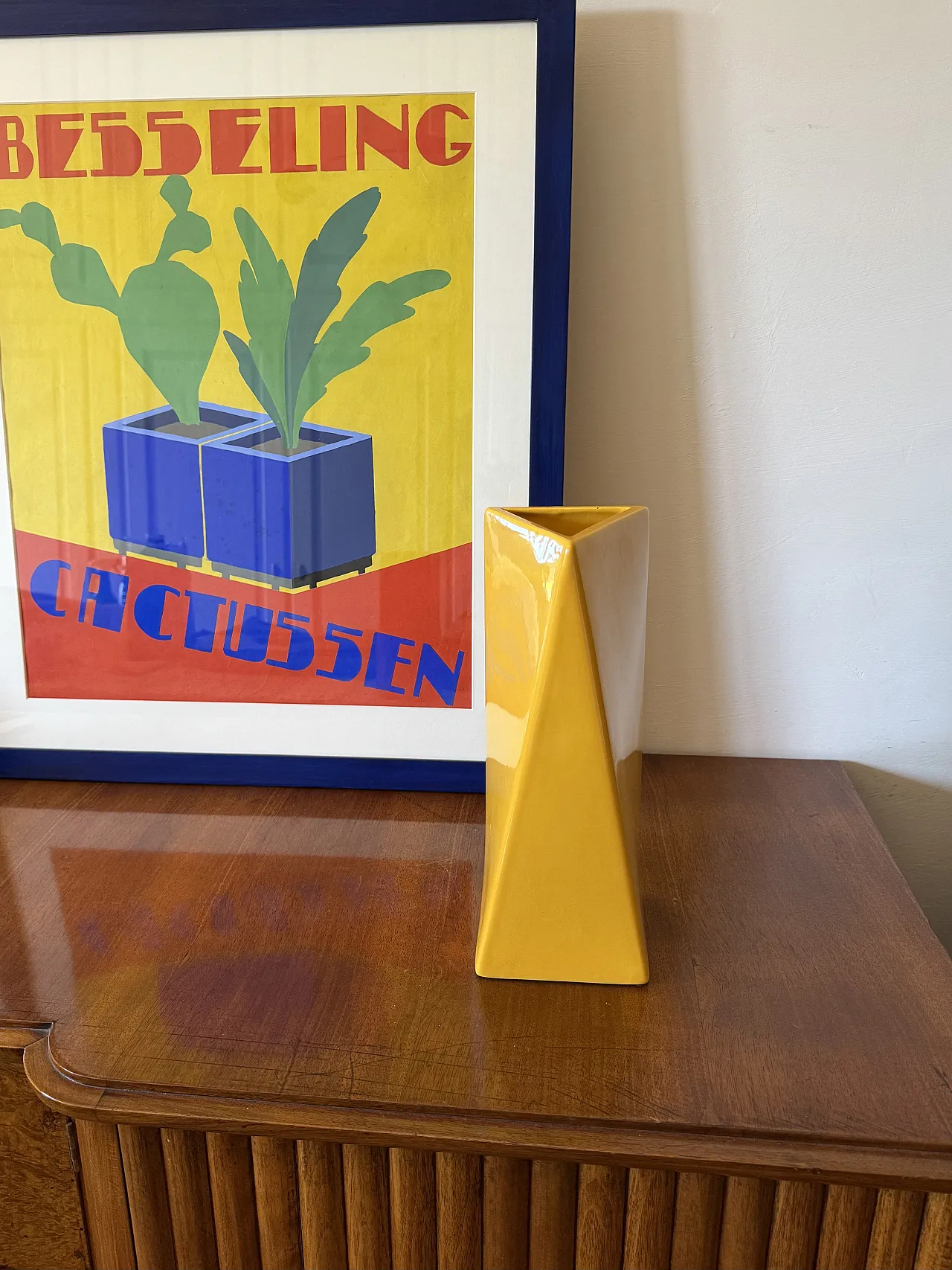 Vaso giallo Space Age, Pietro Arosio, Parravicini Italia, anni '70 2