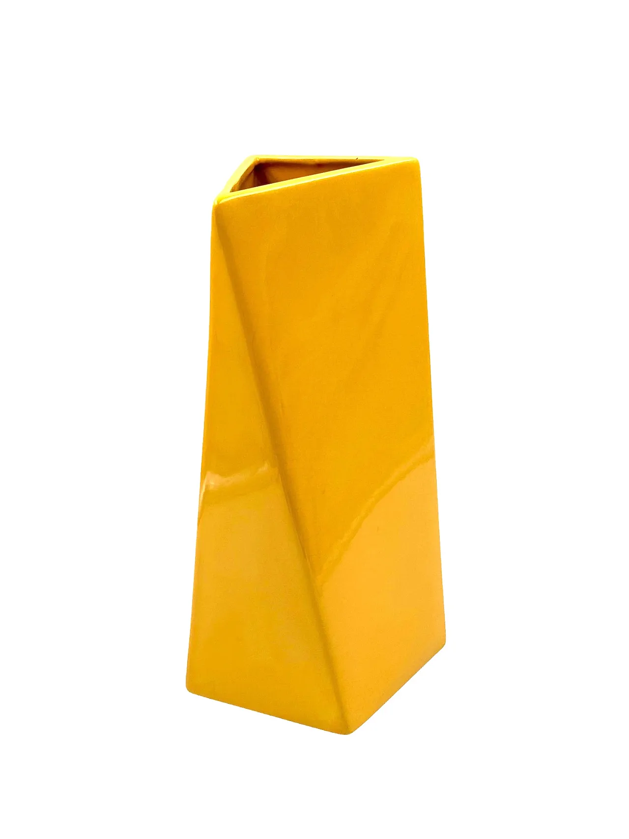 Vaso giallo Space Age, Pietro Arosio, Parravicini Italia, anni '70 6