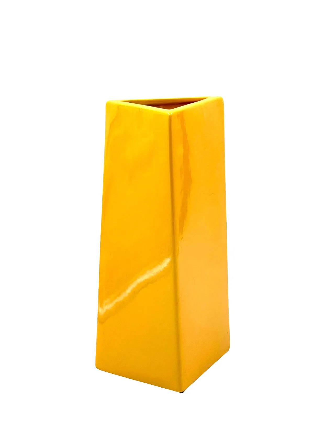 Vaso giallo Space Age, Pietro Arosio, Parravicini Italia, anni '70 8