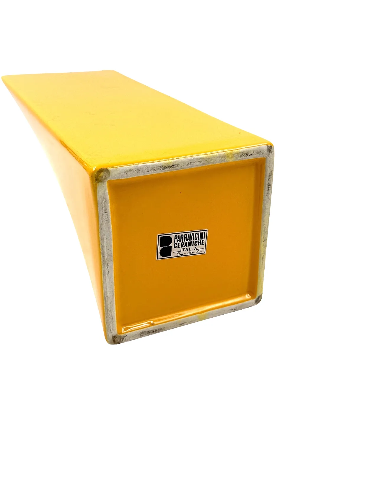 Vaso giallo Space Age, Pietro Arosio, Parravicini Italia, anni '70 11