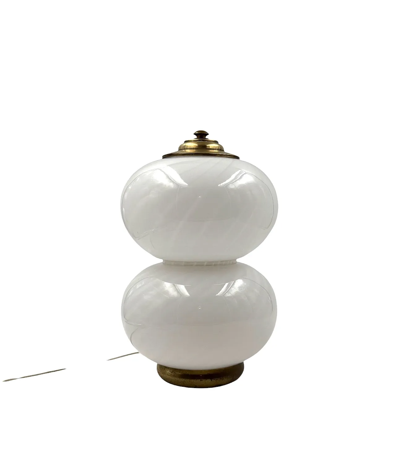 Mid-Century Brass and Glass Table Lamp, Gielle Italy, 1970s 1