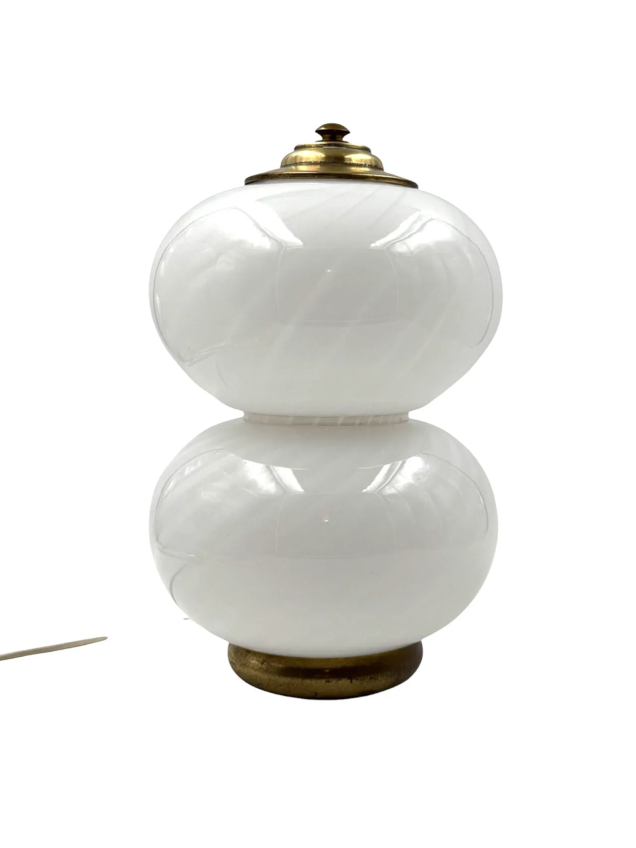 Mid-Century Brass and Glass Table Lamp, Gielle Italy, 1970s 5