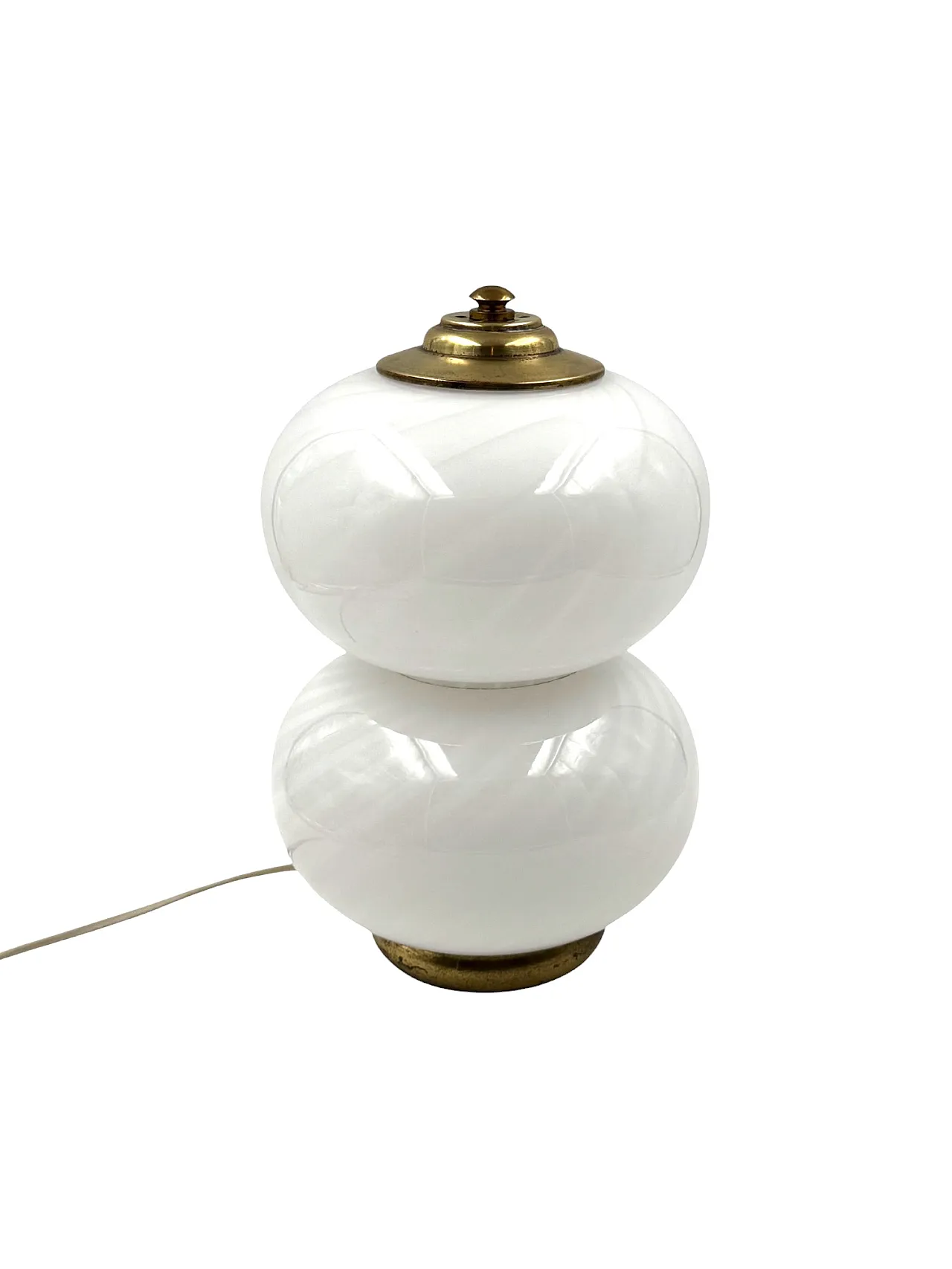 Mid-Century Brass and Glass Table Lamp, Gielle Italy, 1970s 6