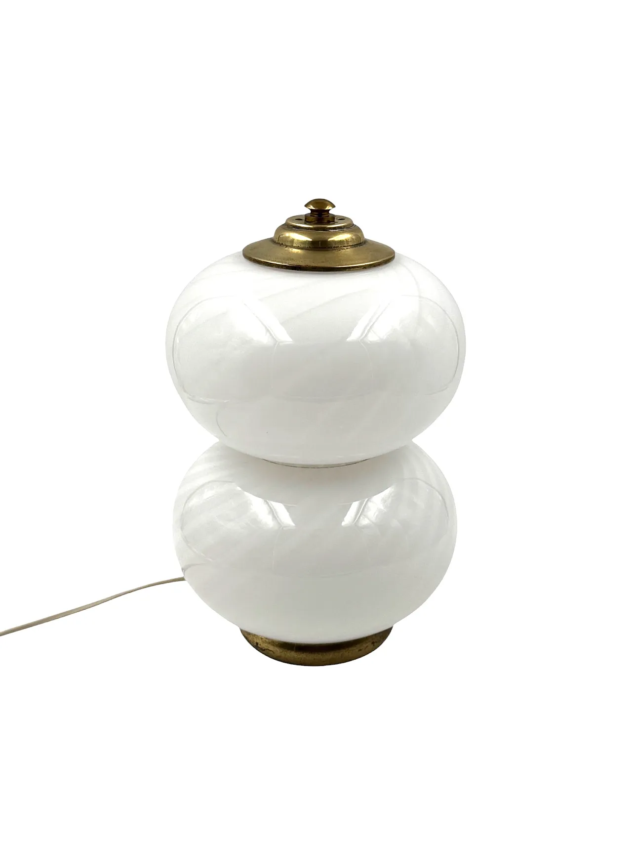 Mid-Century Brass and Glass Table Lamp, Gielle Italy, 1970s 7