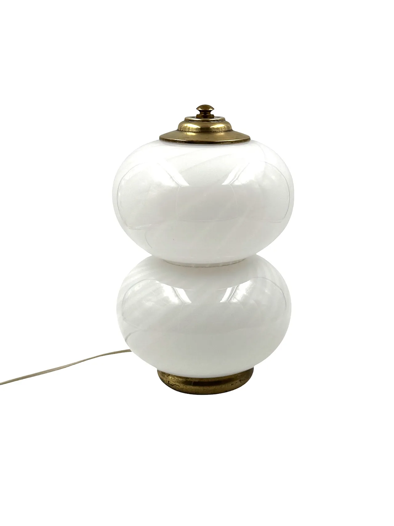 Mid-Century Brass and Glass Table Lamp, Gielle Italy, 1970s 8