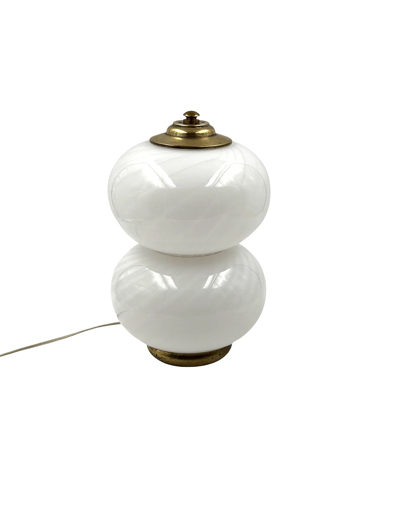 Mid-Century Brass and Glass Table Lamp, Gielle Italy, 1970s 9