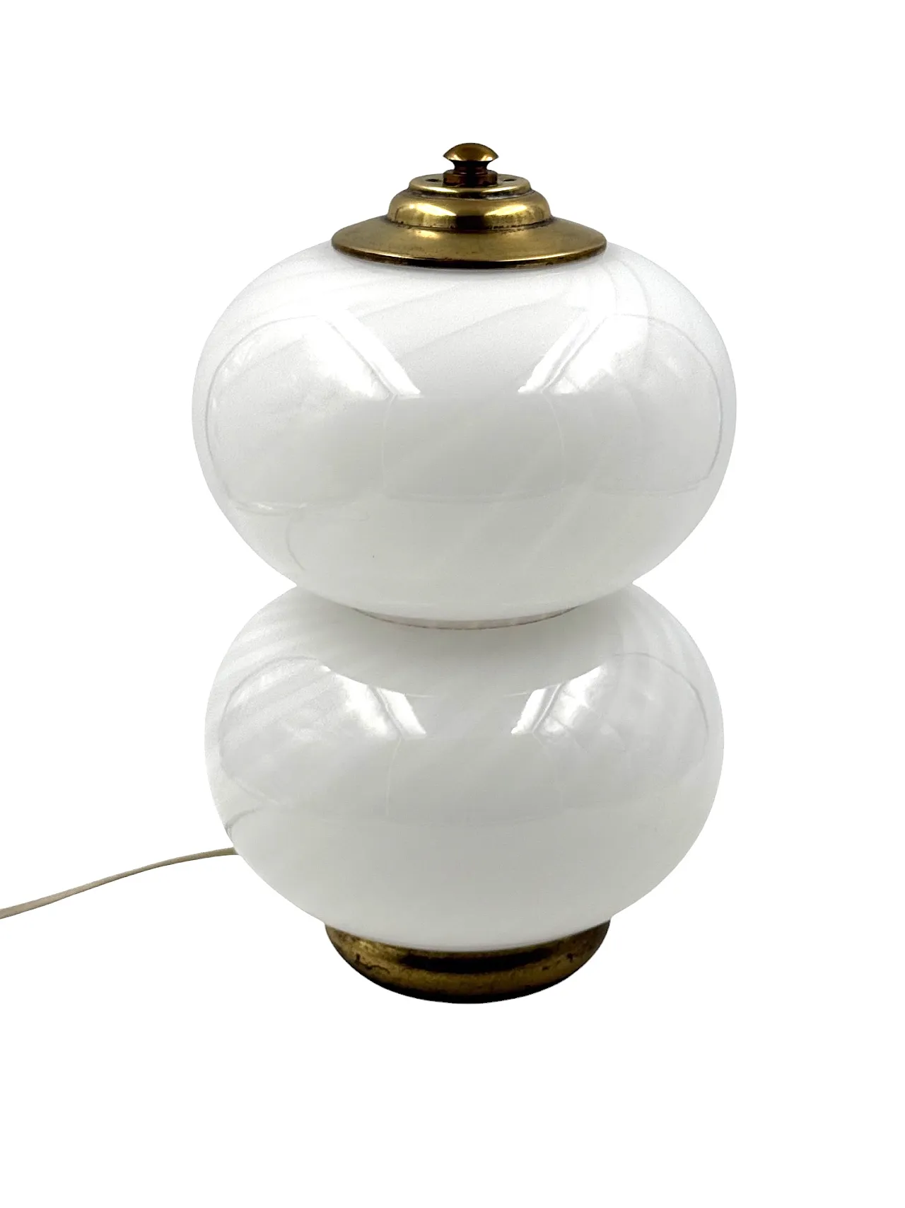 Mid-Century Brass and Glass Table Lamp, Gielle Italy, 1970s 10