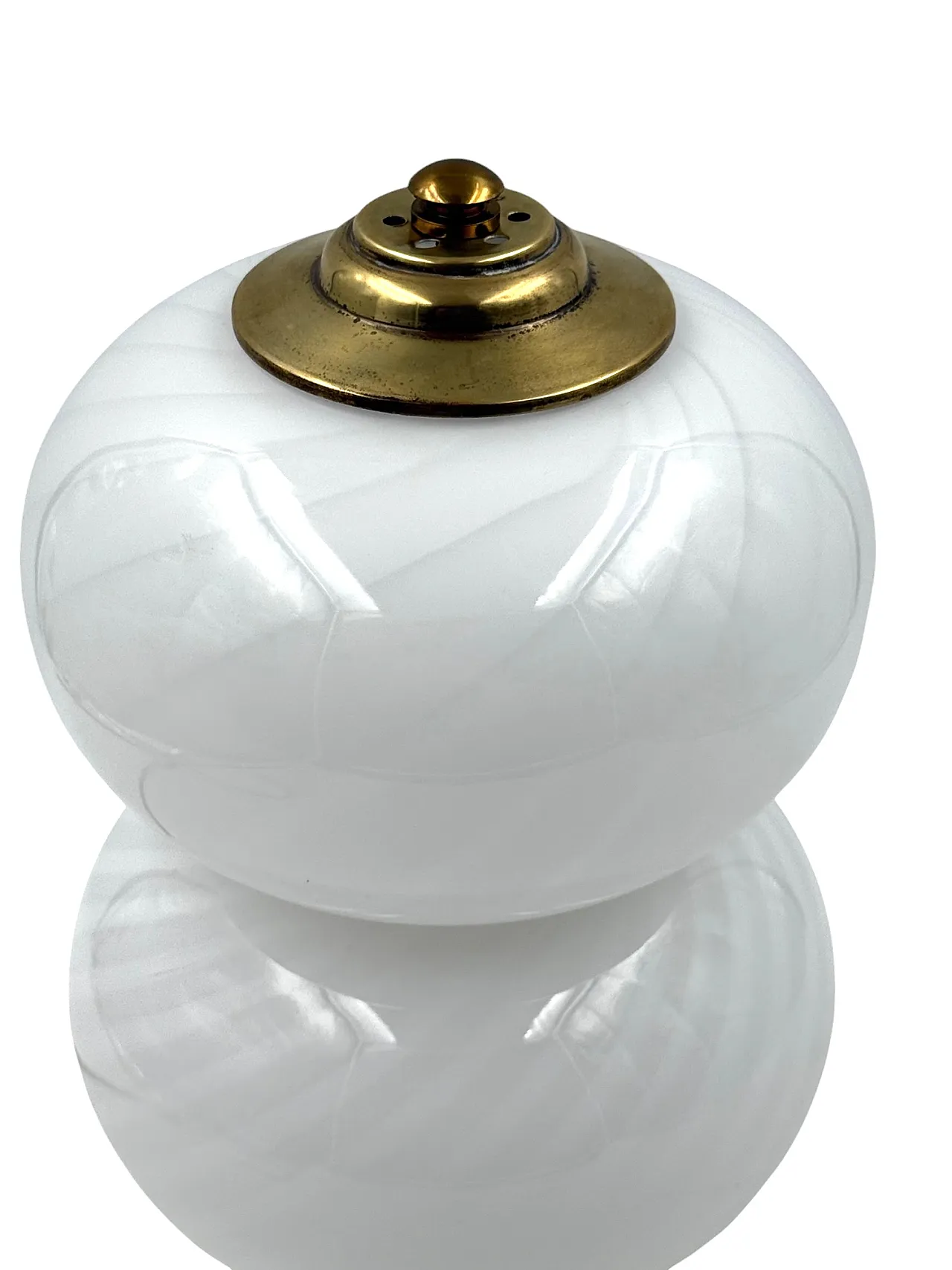 Mid-Century Brass and Glass Table Lamp, Gielle Italy, 1970s 11