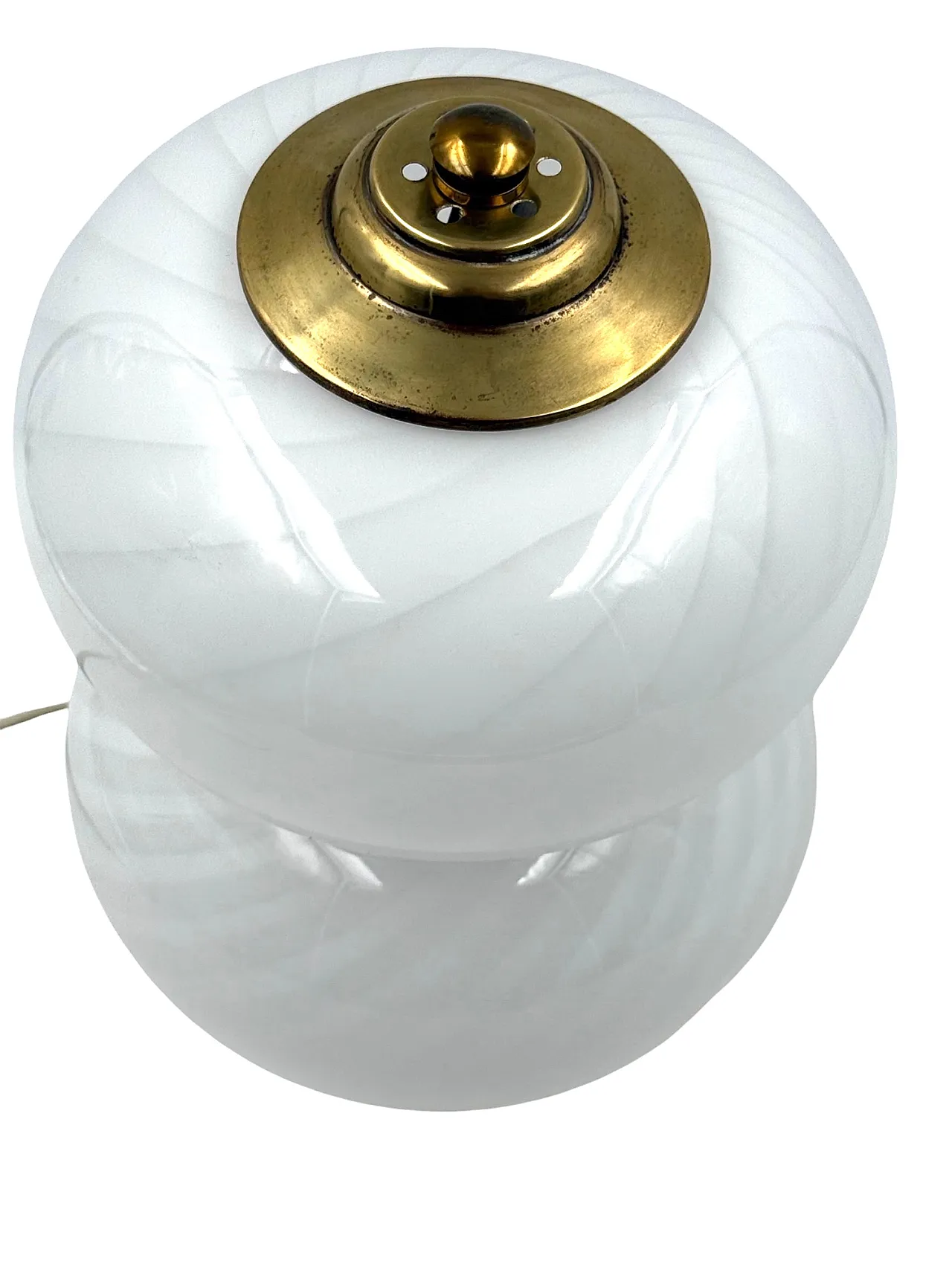 Mid-Century Brass and Glass Table Lamp, Gielle Italy, 1970s 12