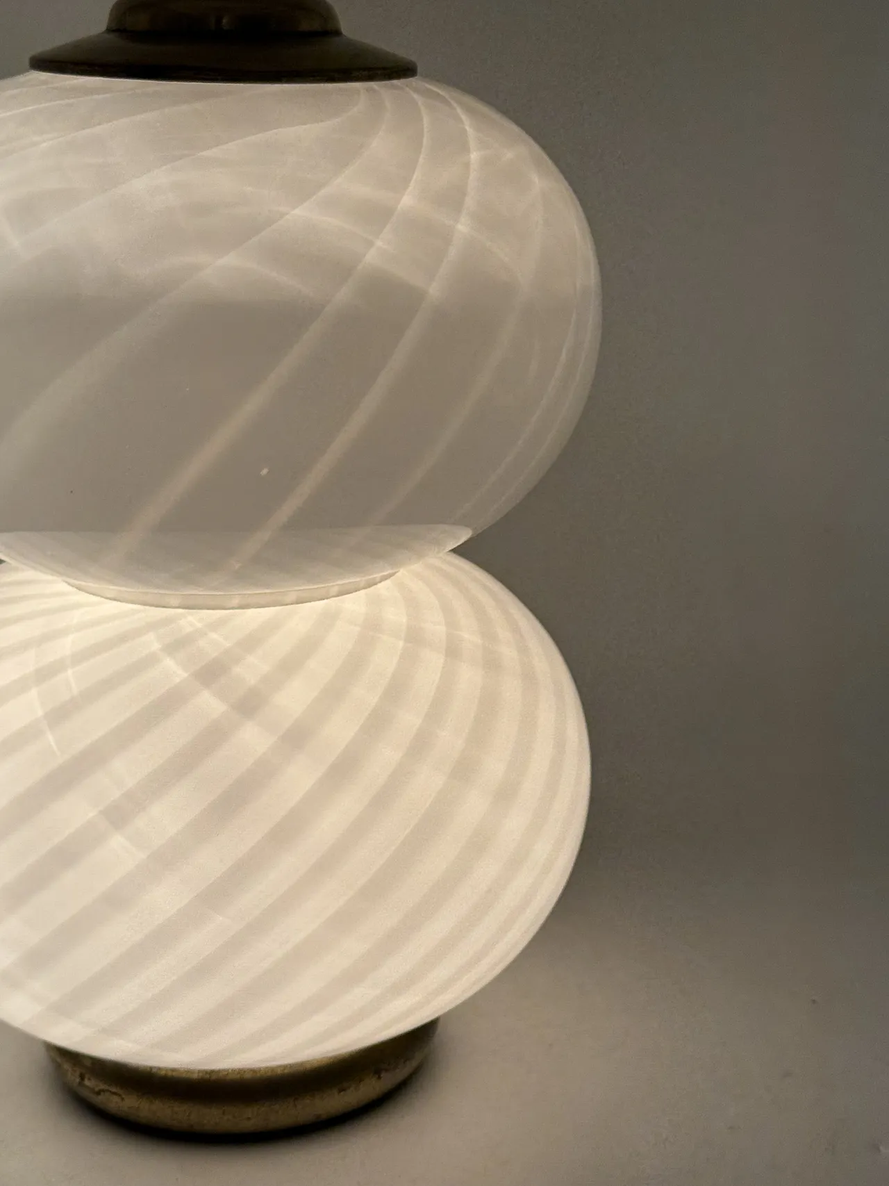 Mid-Century Brass and Glass Table Lamp, Gielle Italy, 1970s 14