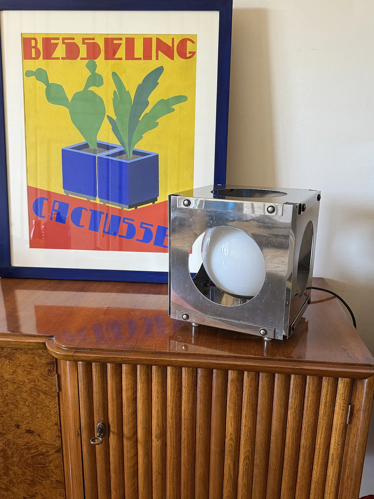 Space Age Cubic Table Lamp, Italy 1970s 2