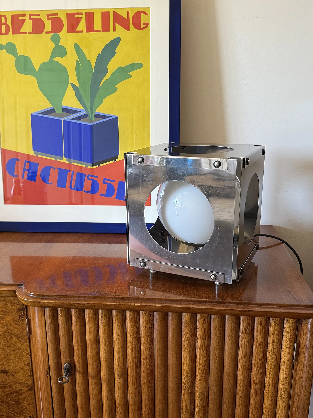 Space Age Cubic Table Lamp, Italy 1970s 3