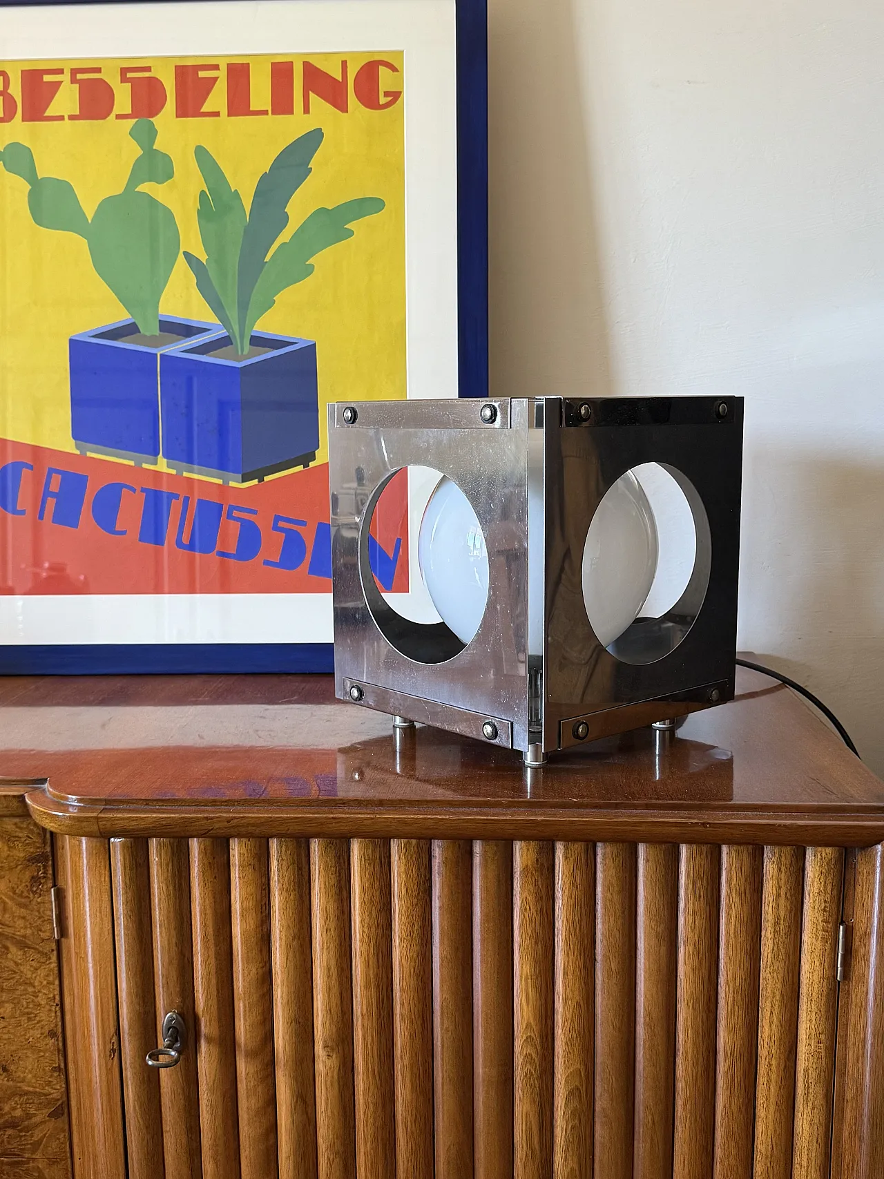 Space Age Cubic Table Lamp, Italy 1970s 4