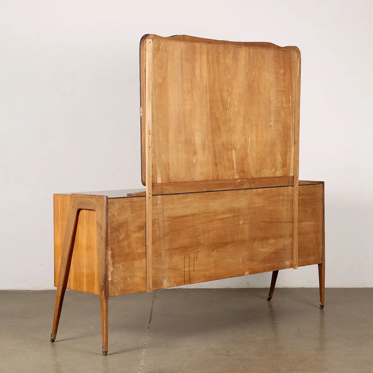 Walnut veneered wood dresser with mirror, 1960s 10