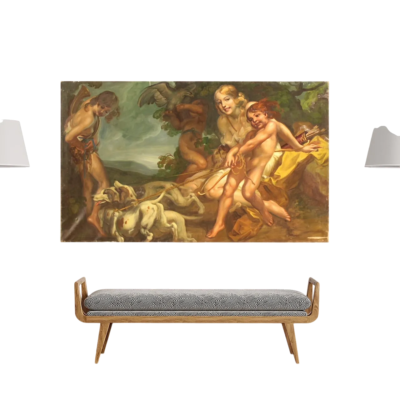 Mattia Traverso, Diana cacciatrice, olio su tela, '900 16