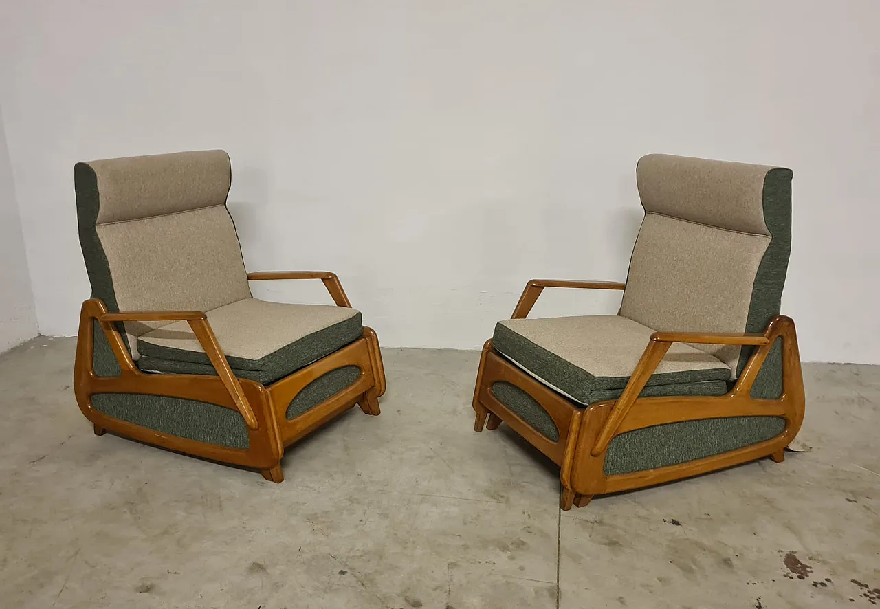 Pair of the French manufacturing armchairs 1950s 1