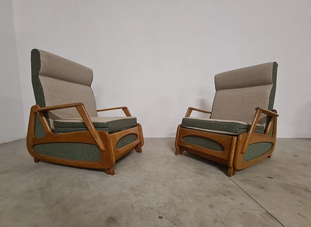 Pair of the French manufacturing armchairs 1950s 5