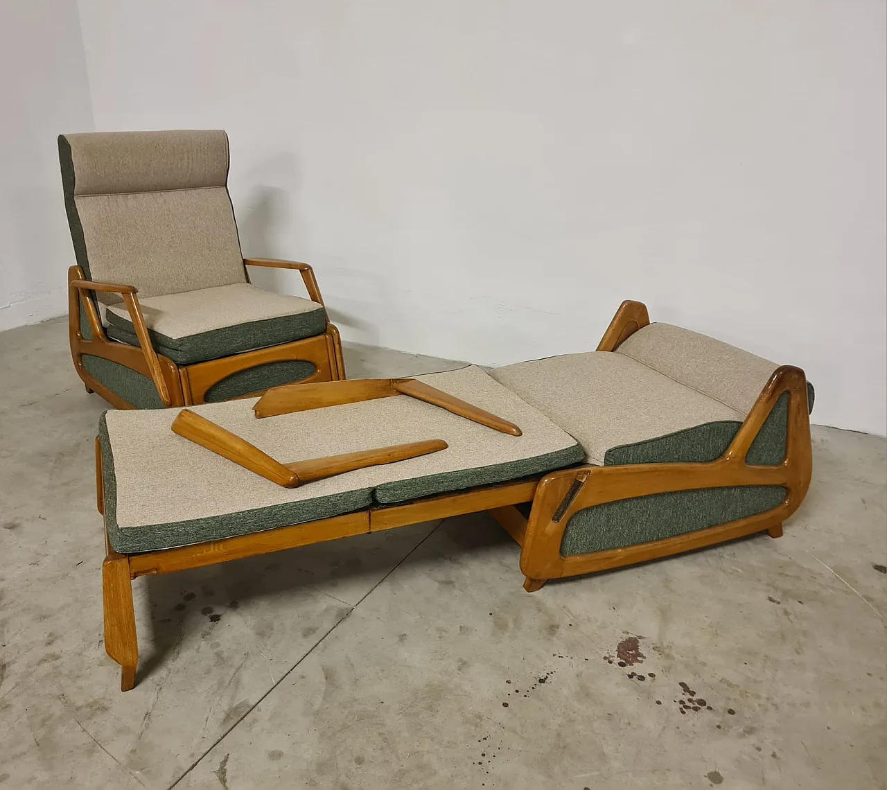 Pair of the French manufacturing armchairs 1950s 7