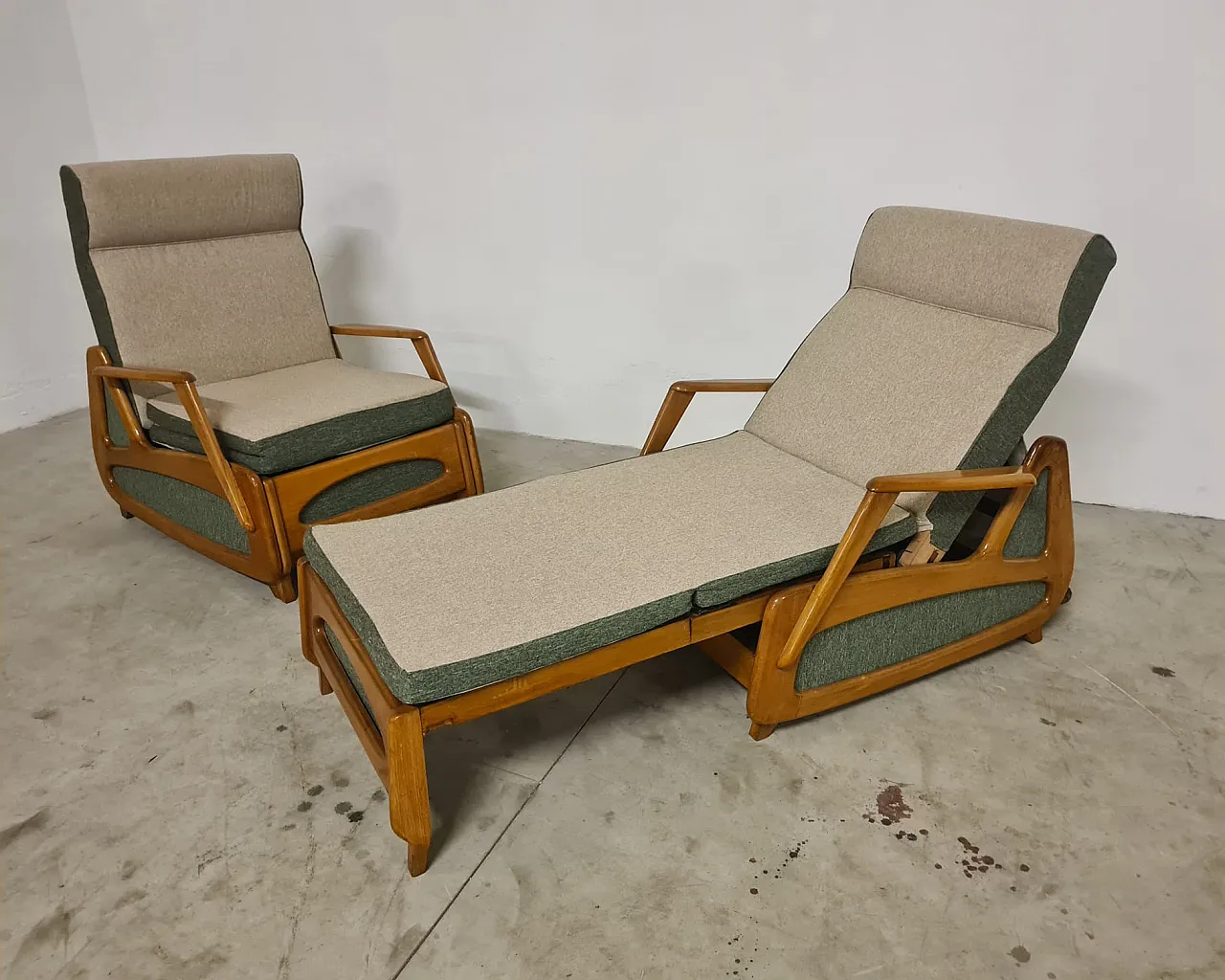 Pair of the French manufacturing armchairs 1950s 8