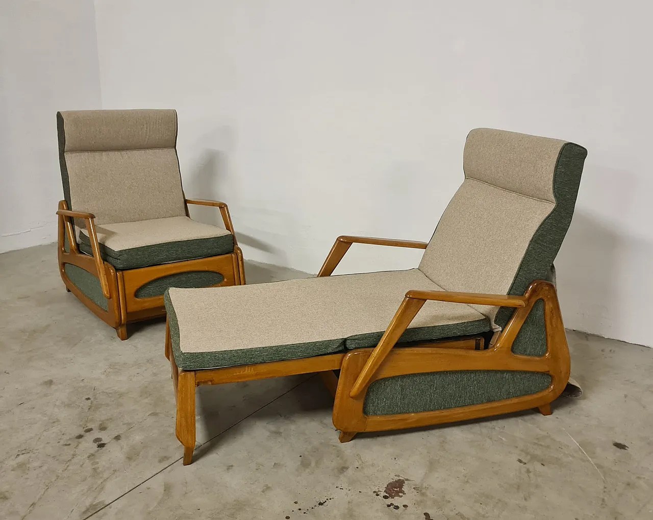 Pair of the French manufacturing armchairs 1950s 10