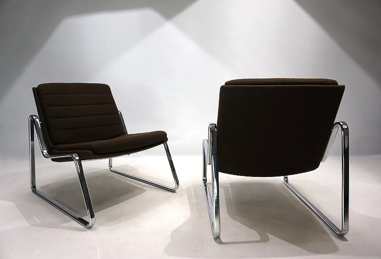 Coppia di sedie lounge cromate di Drabert di Gerd Lange, anni '70 2