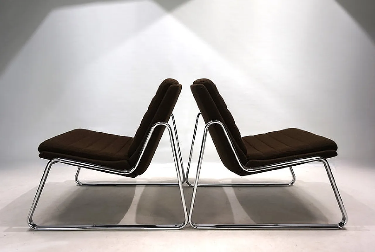 Coppia di sedie lounge cromate di Drabert di Gerd Lange, anni '70 3