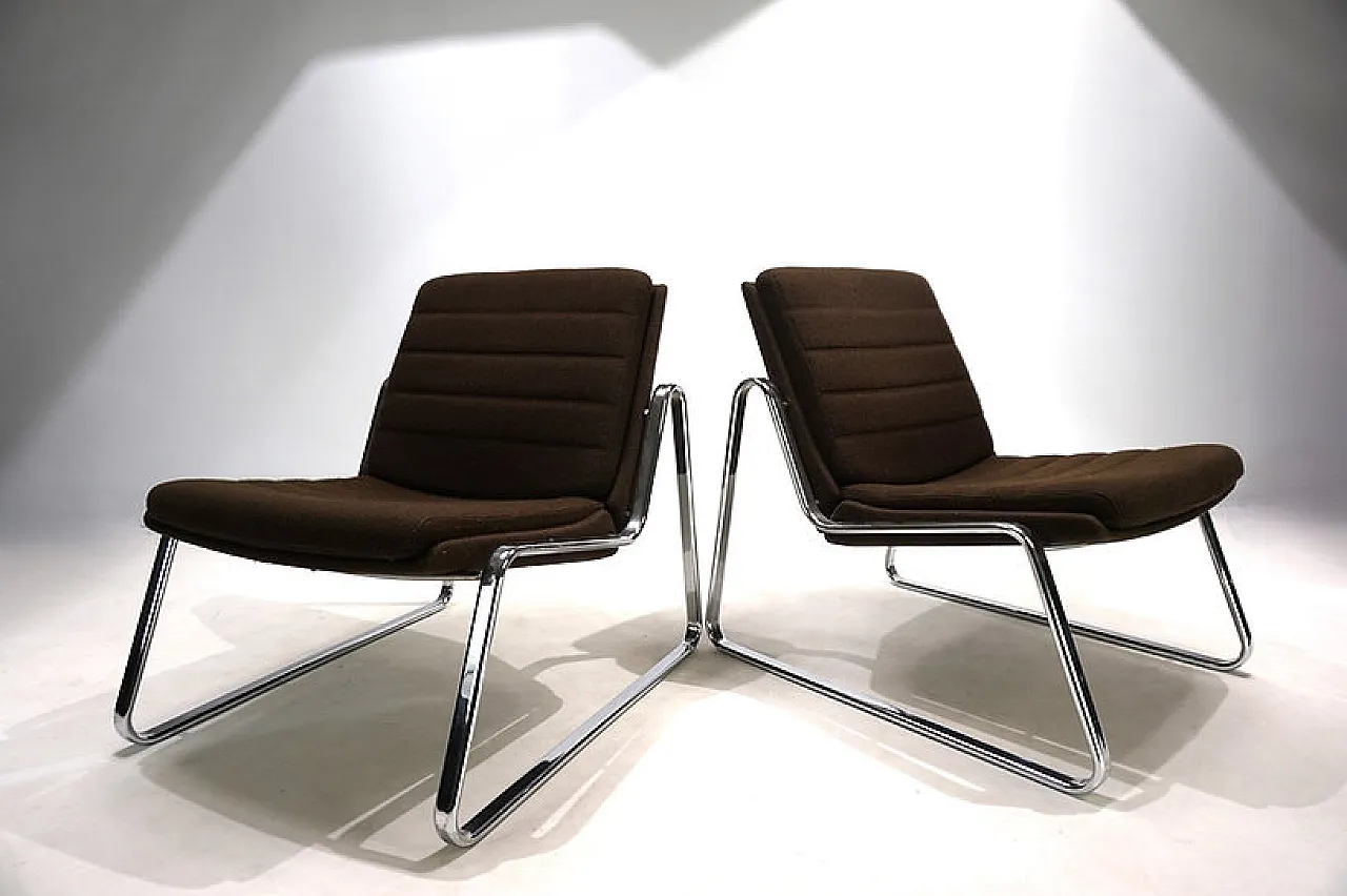 Coppia di sedie lounge cromate di Drabert di Gerd Lange, anni '70 4