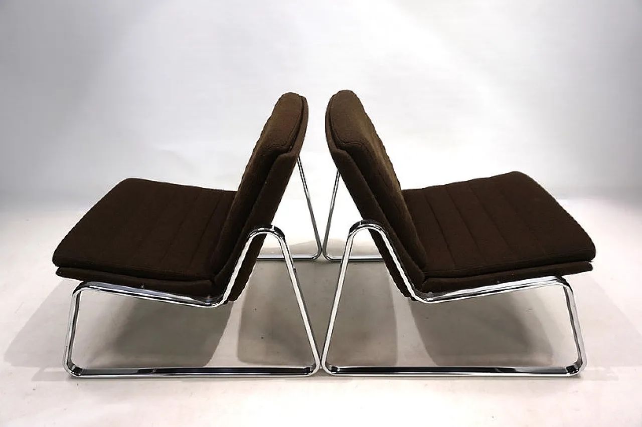 Coppia di sedie lounge cromate di Drabert di Gerd Lange, anni '70 6