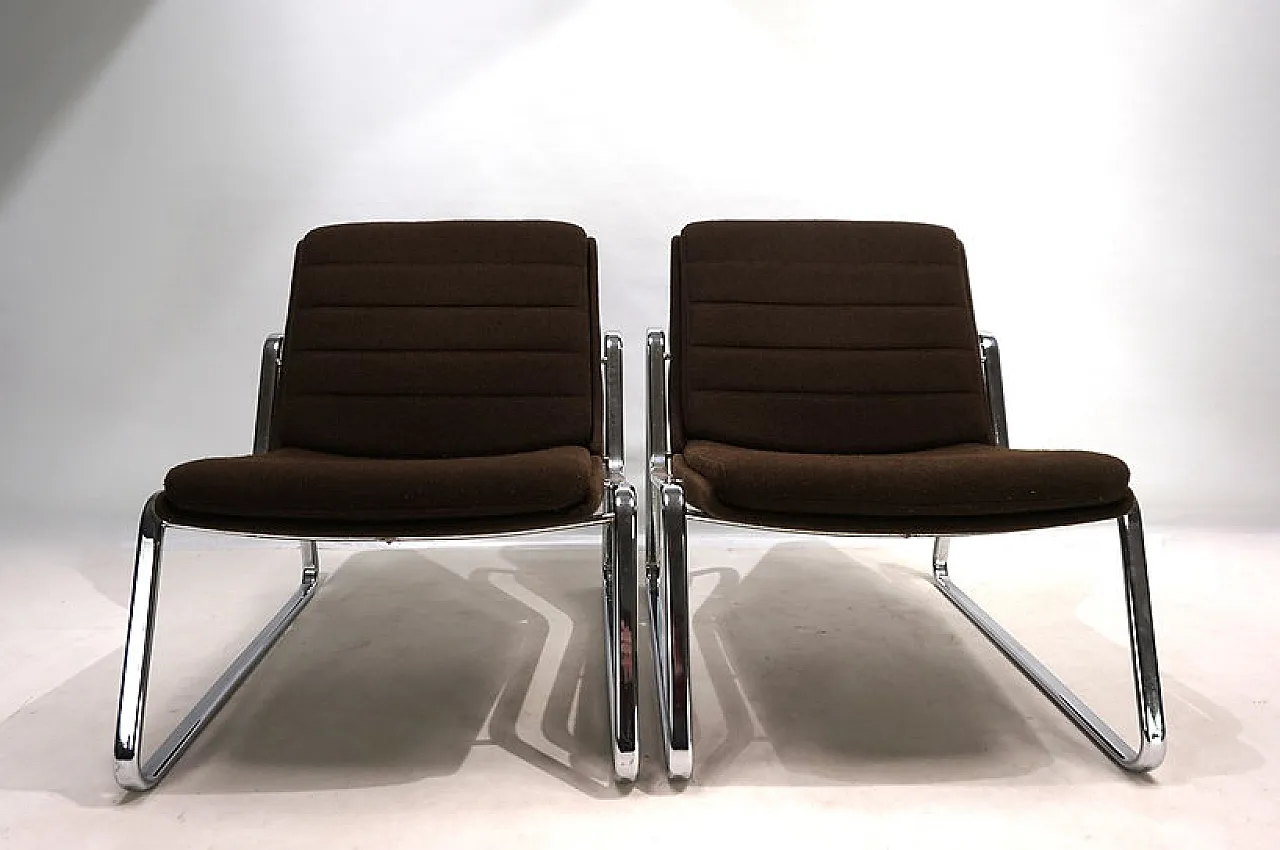 Coppia di sedie lounge cromate di Drabert di Gerd Lange, anni '70 7