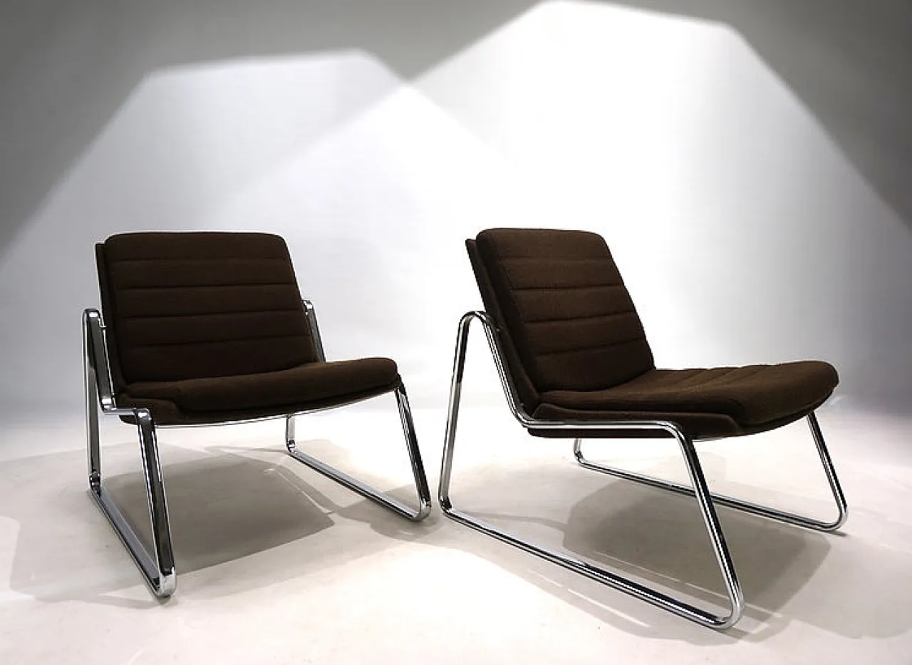 Coppia di sedie lounge cromate di Drabert di Gerd Lange, anni '70 8