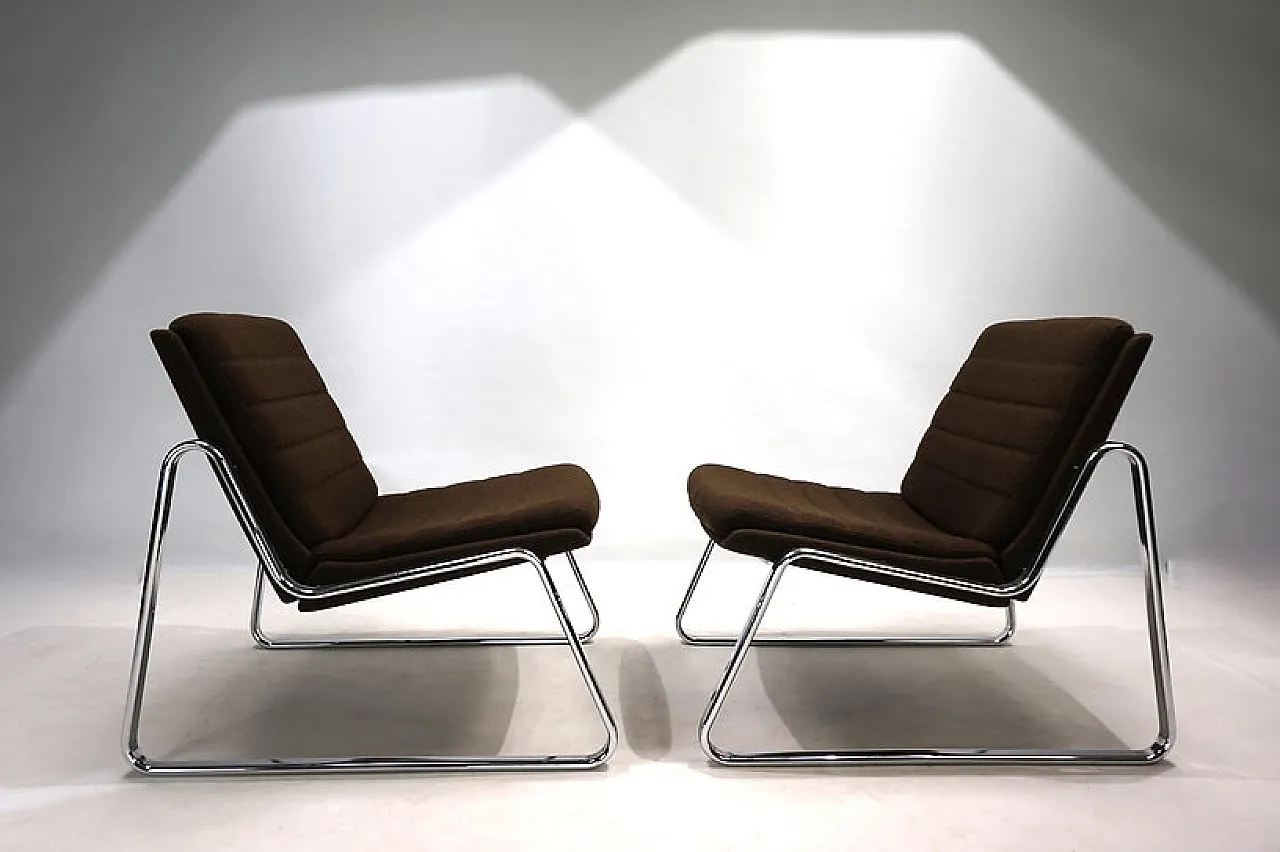 Coppia di sedie lounge cromate di Drabert di Gerd Lange, anni '70 9
