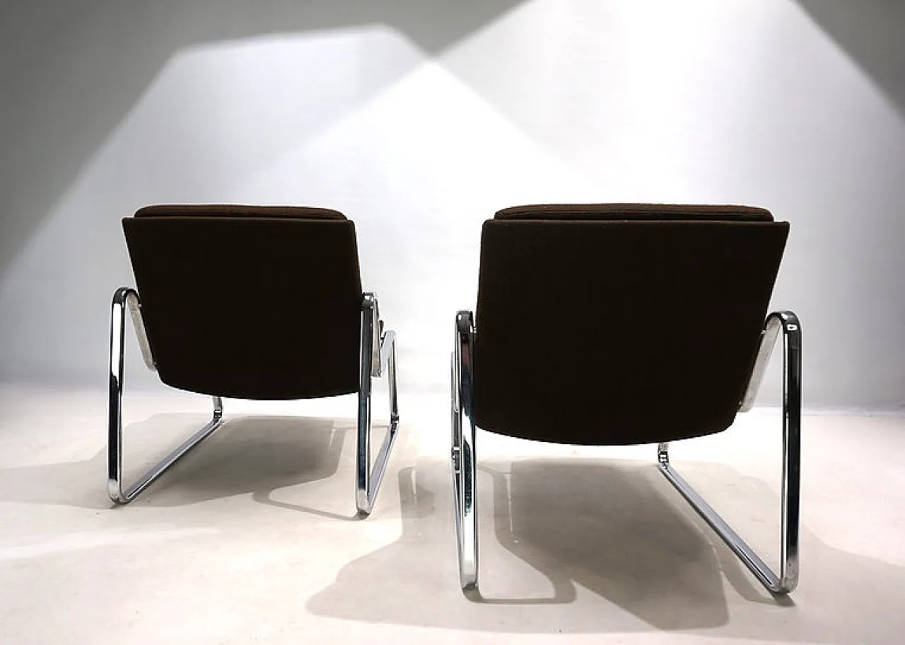 Coppia di sedie lounge cromate di Drabert di Gerd Lange, anni '70 10