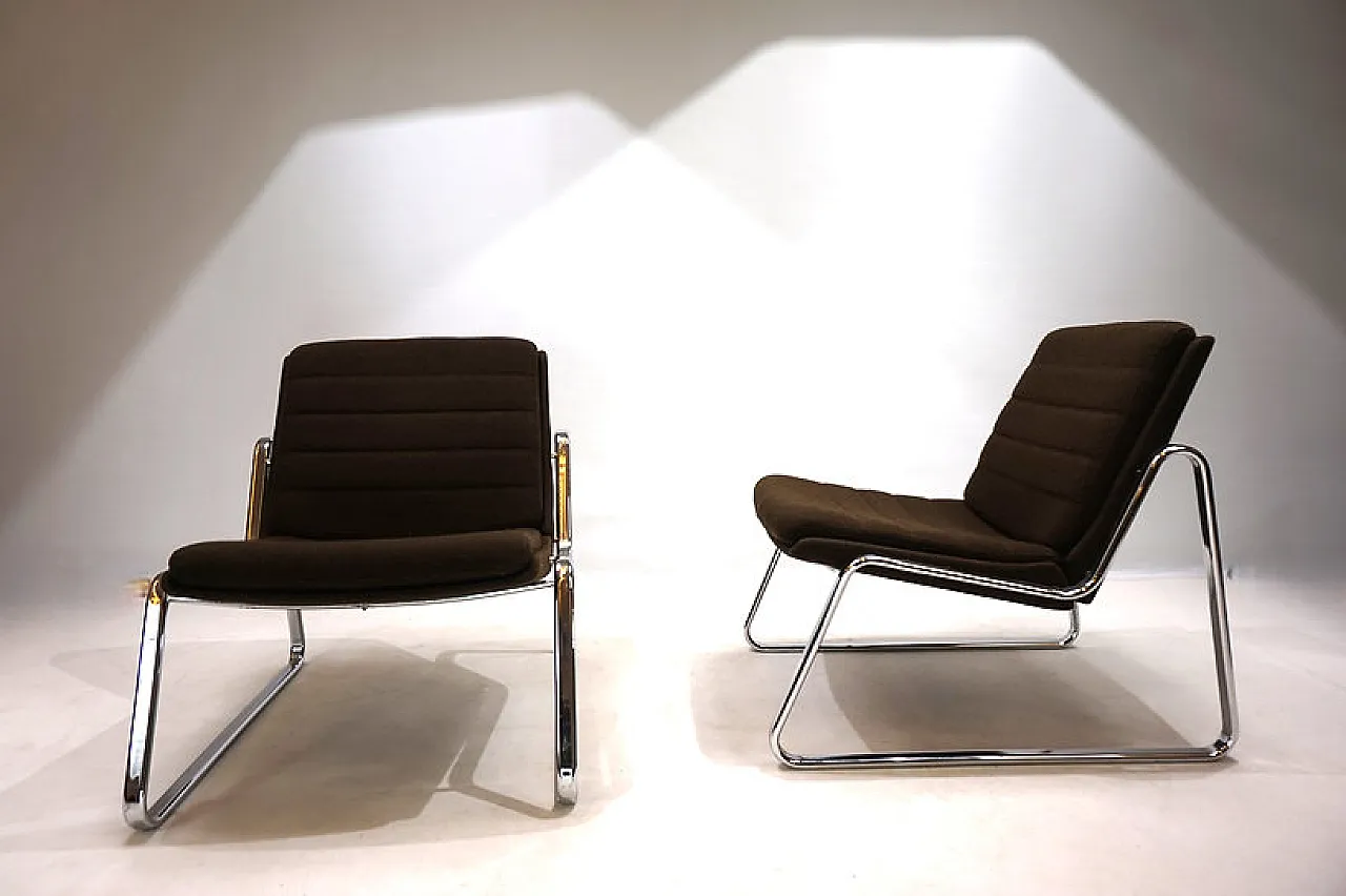 Coppia di sedie lounge cromate di Drabert di Gerd Lange, anni '70 14