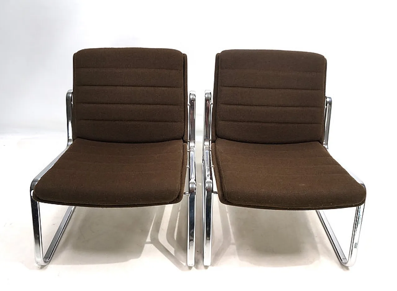 Coppia di sedie lounge cromate di Drabert di Gerd Lange, anni '70 15