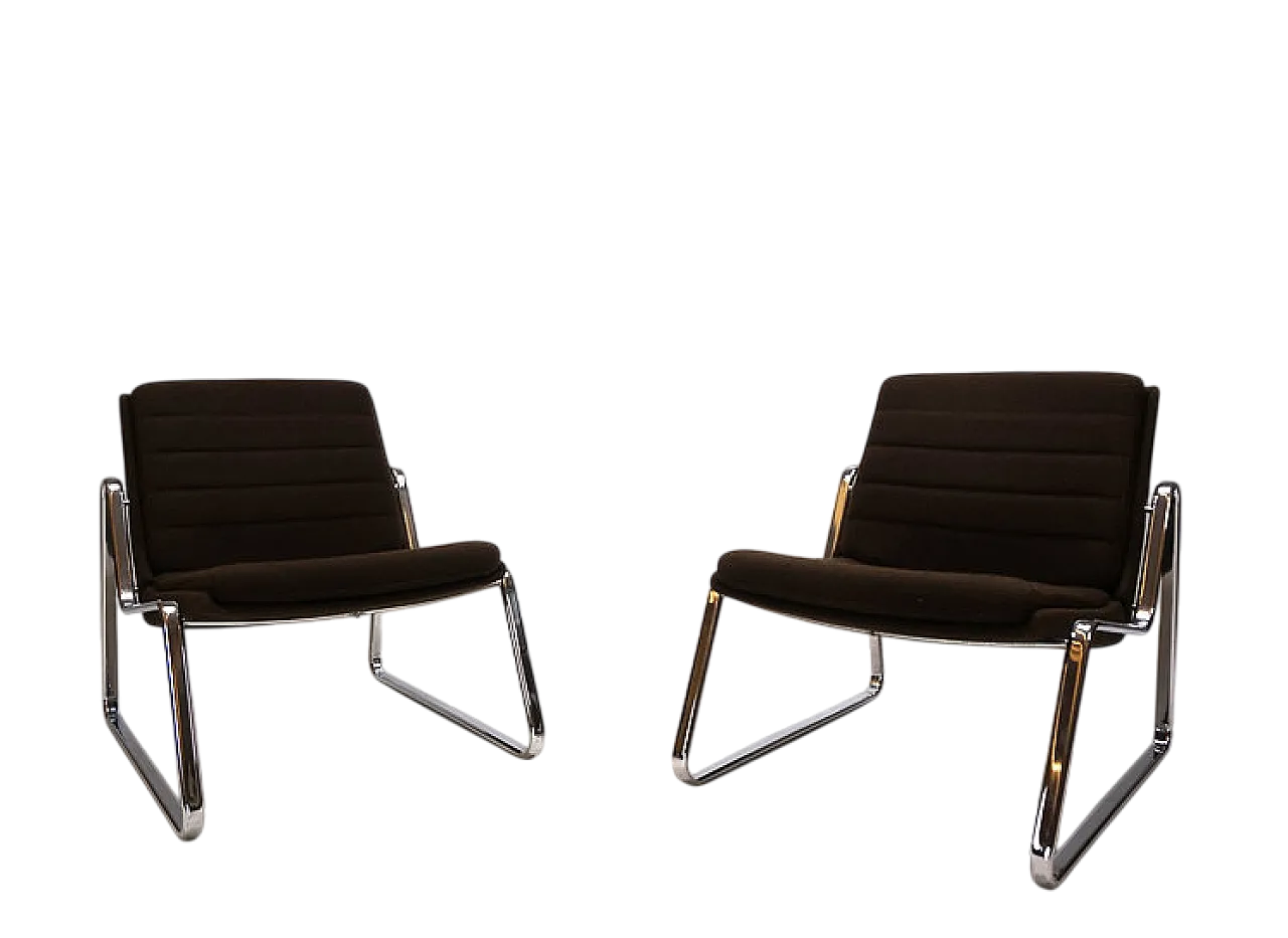Coppia di sedie lounge cromate di Drabert di Gerd Lange, anni '70 16