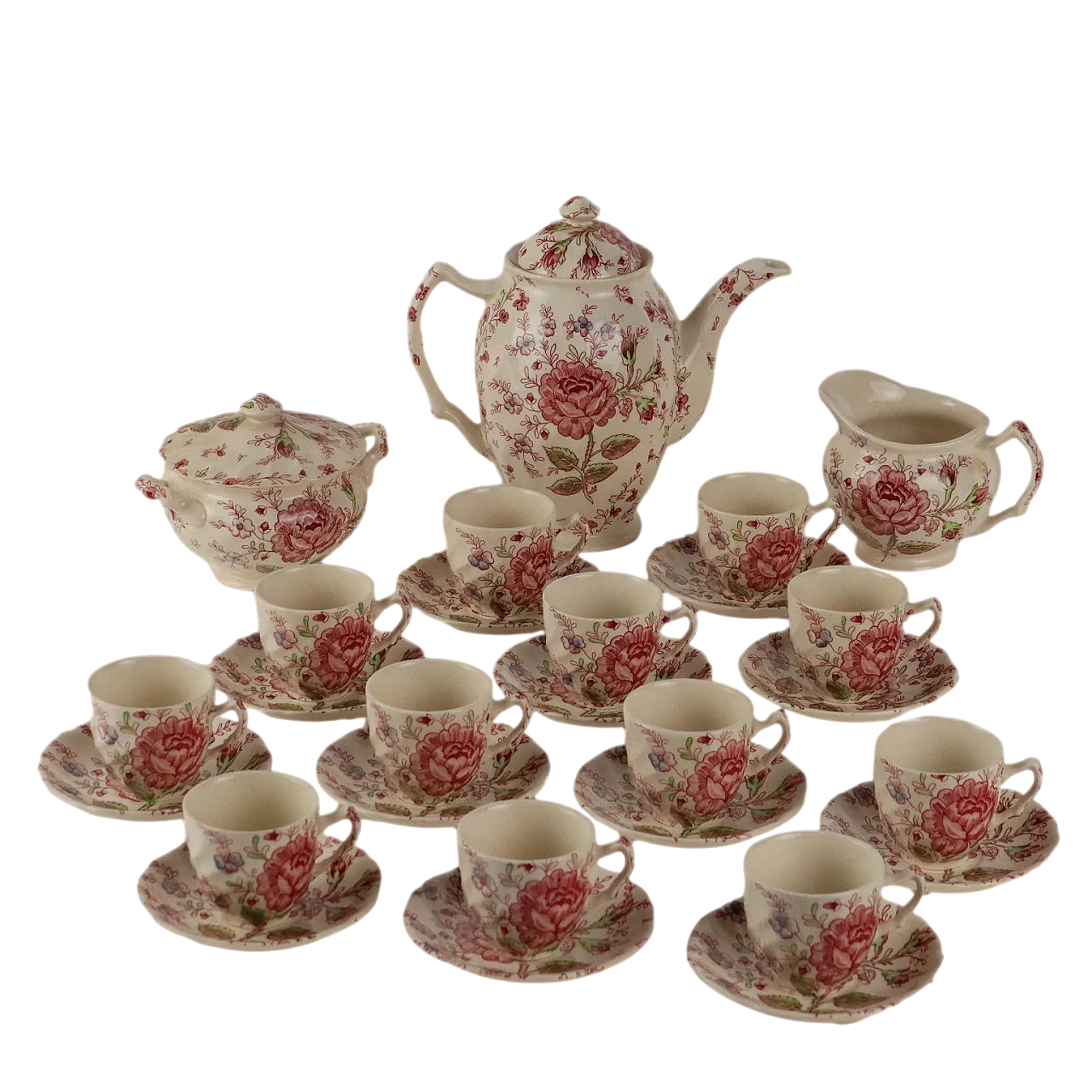 Servizio da caffè di Rose Chintz per Johnson Brothers, '900 11
