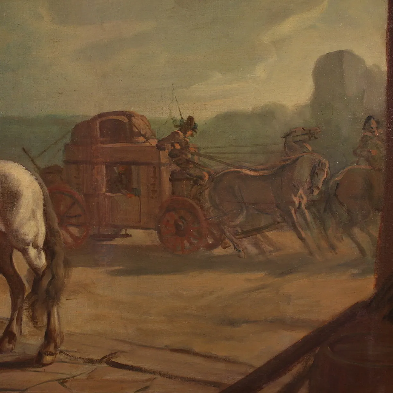 Mattia Traverse, Genre scene, oil painting signed, 20th century 10