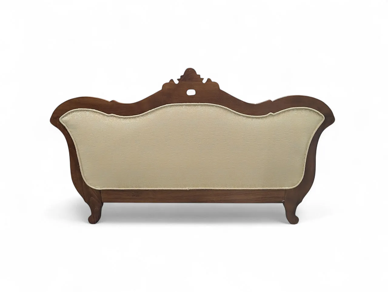 Divano in legno e tessuto stile classico con cuscini 5