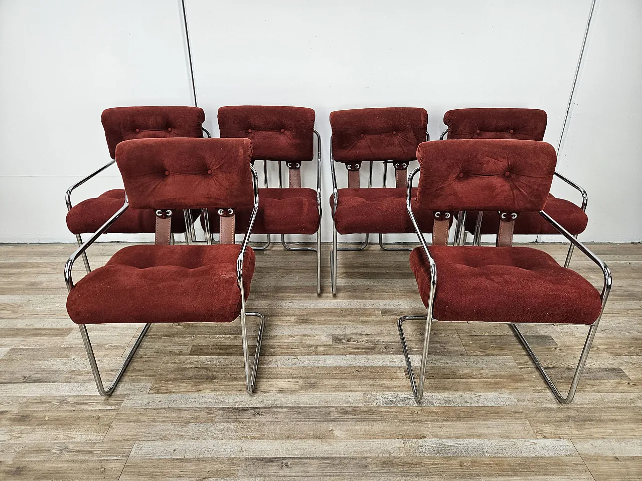 6 sedie da pranzo Tucroma di Guido Faleschini per i 4 Mariani, 1970 1