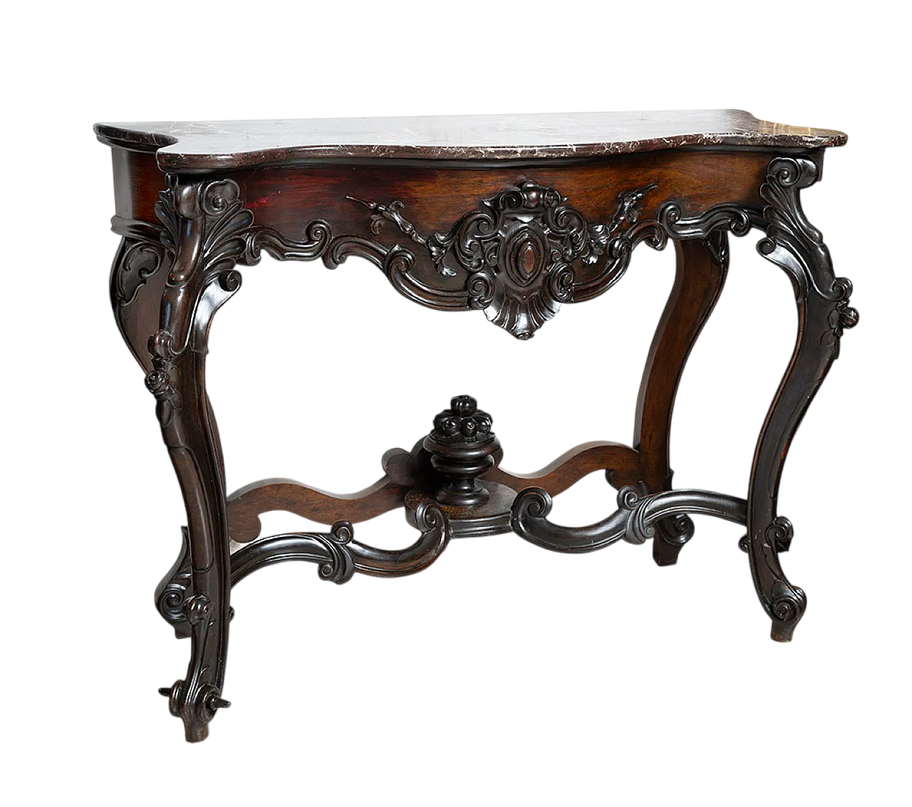 Console Luigi Filippo Neapolitan in precious exotic wood, 19th century 6