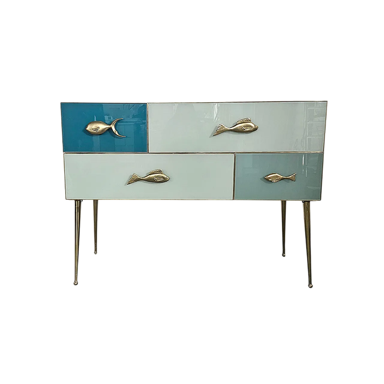 Consolle con maniglie a pesce, anni '90 8