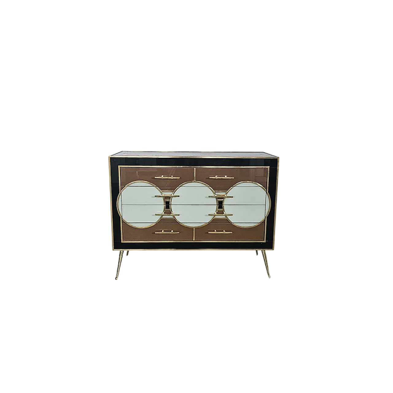 Comò in vetro con quattro cassetti, anni '90 11