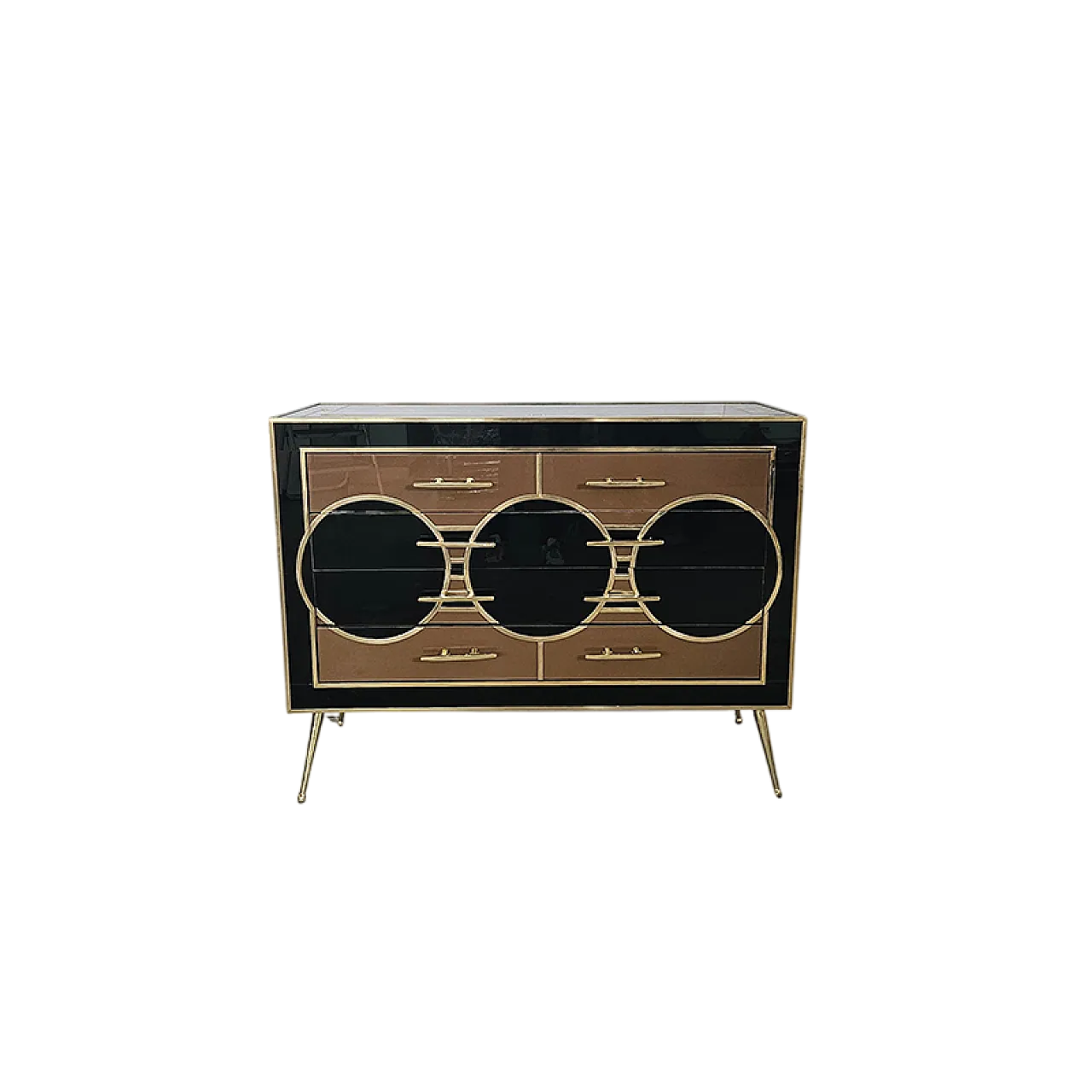 Comò in vetro con quattro cassetti, anni '90 8