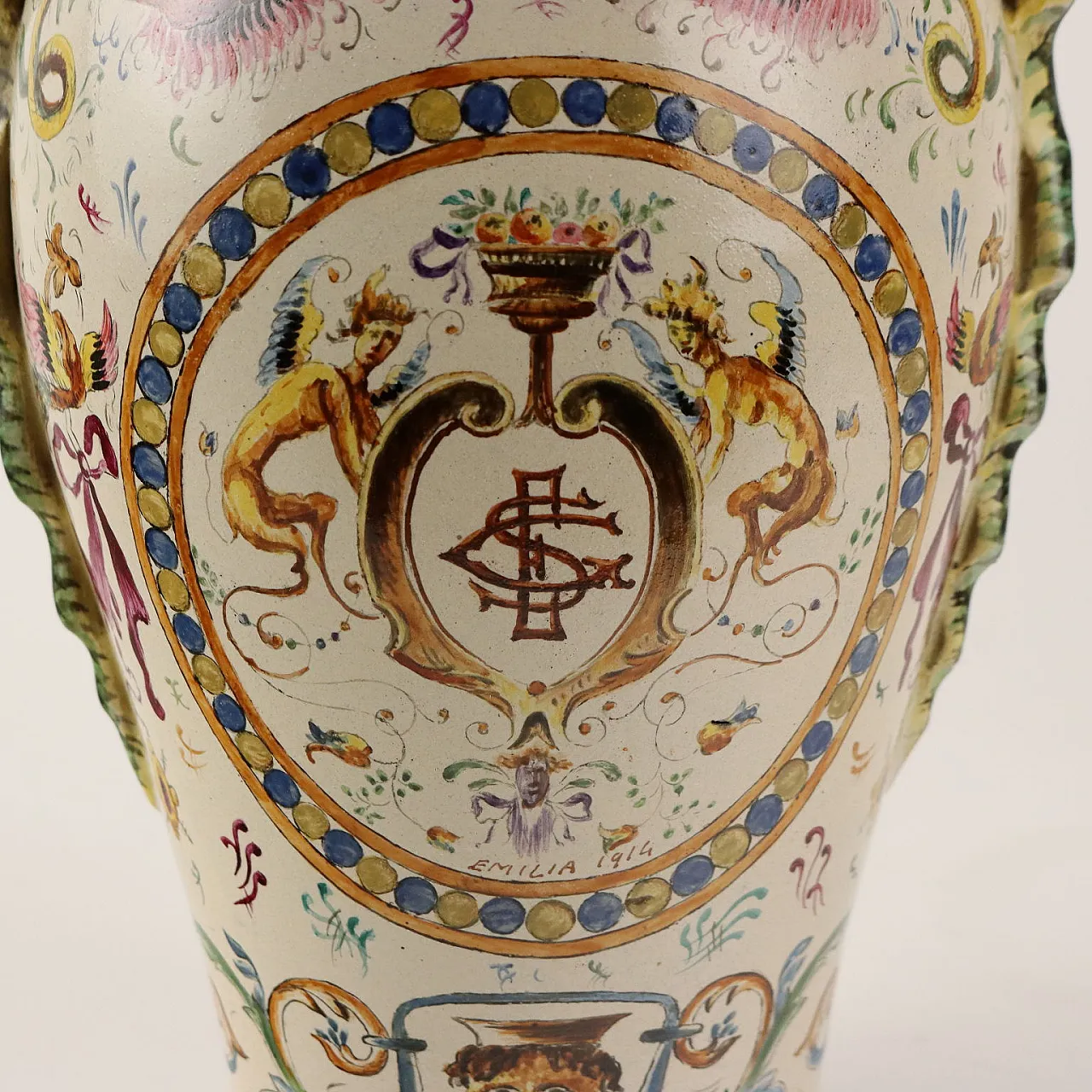 Coppia di vasi in maiolica di Manifattura Toscana, '900 3