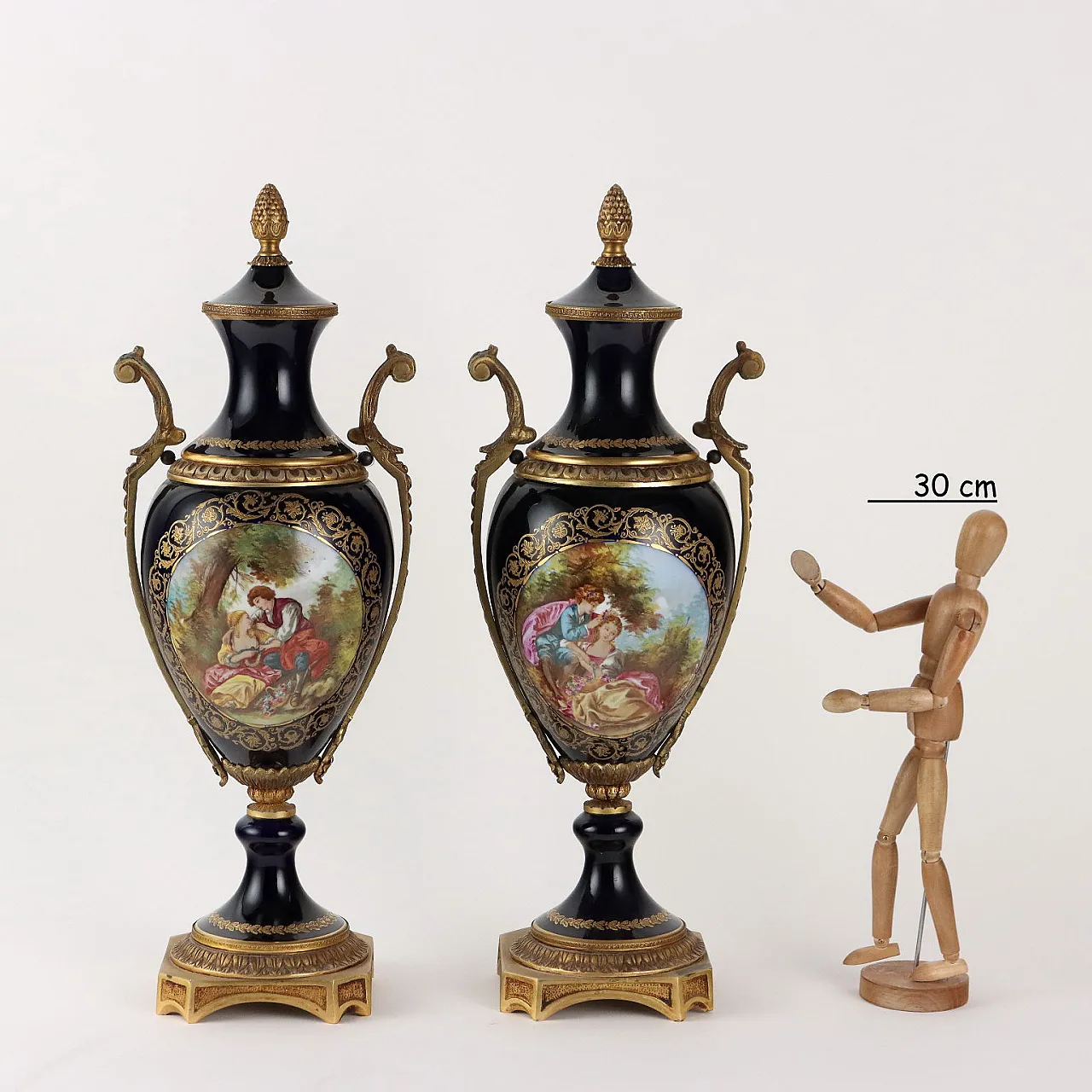 Coppia di vasi Manifattura Pseudo Sèvres, '900 2