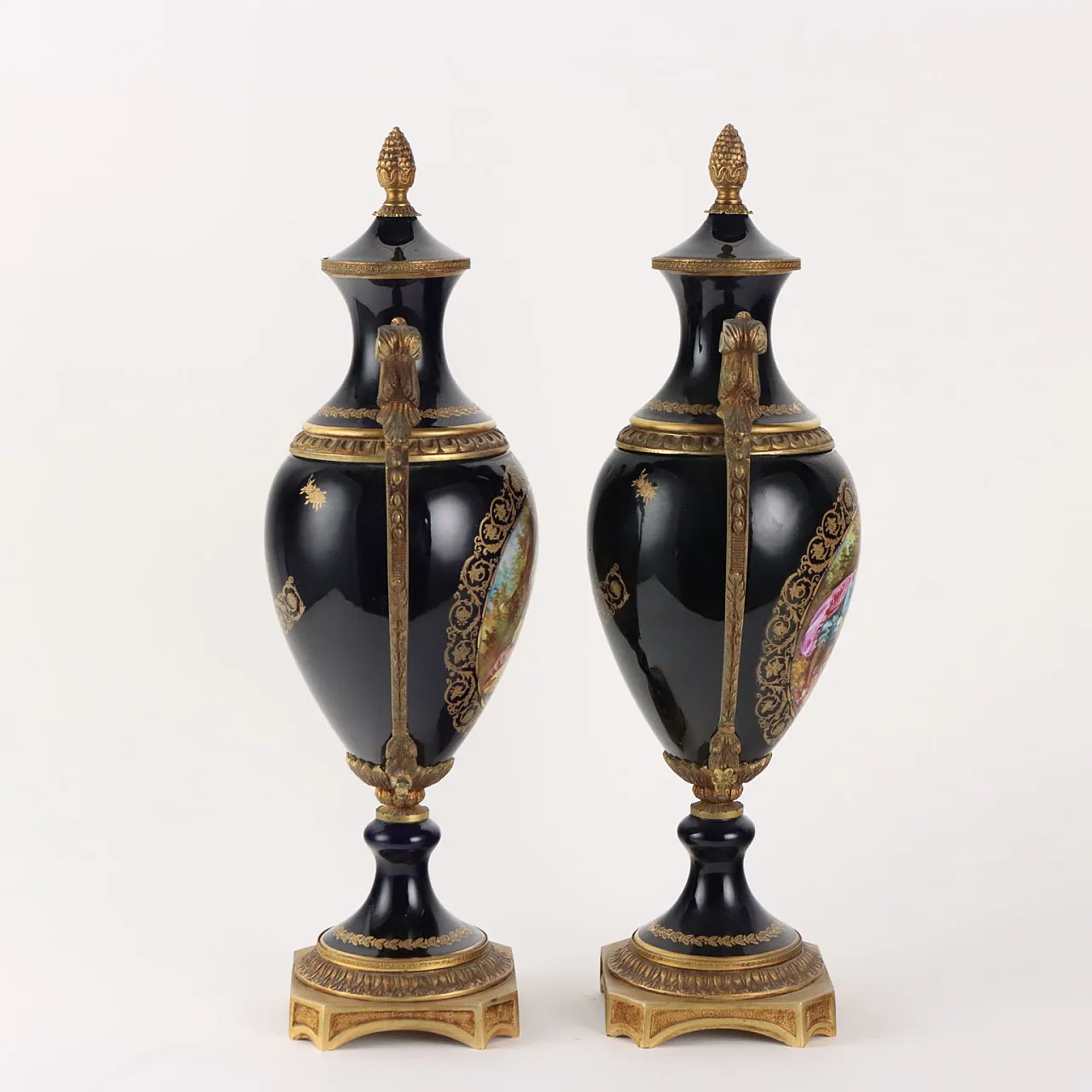 Coppia di vasi Manifattura Pseudo Sèvres, '900 9