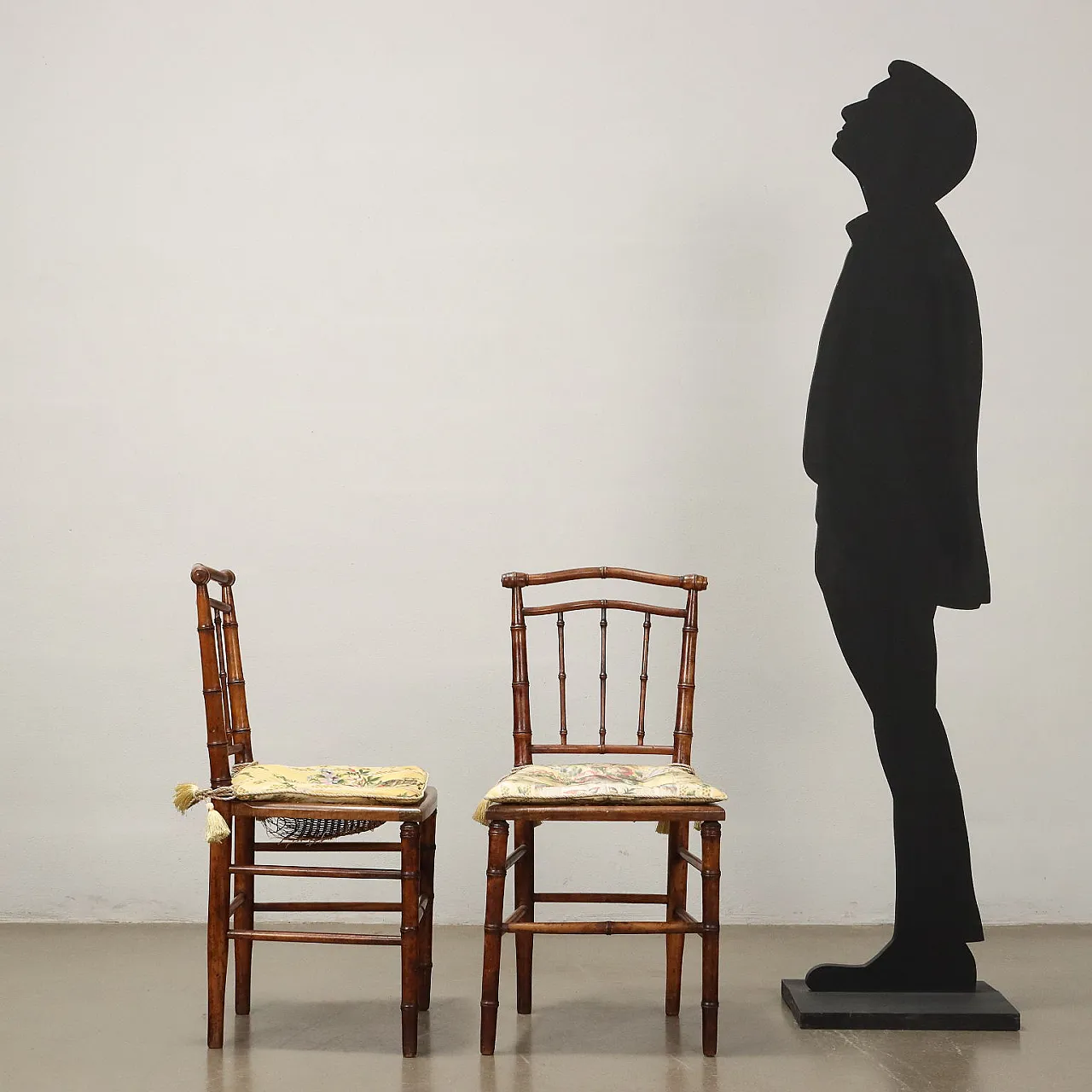 Coppia di Sedie Chiavarine in acero con seduta incannucciata, '800 2