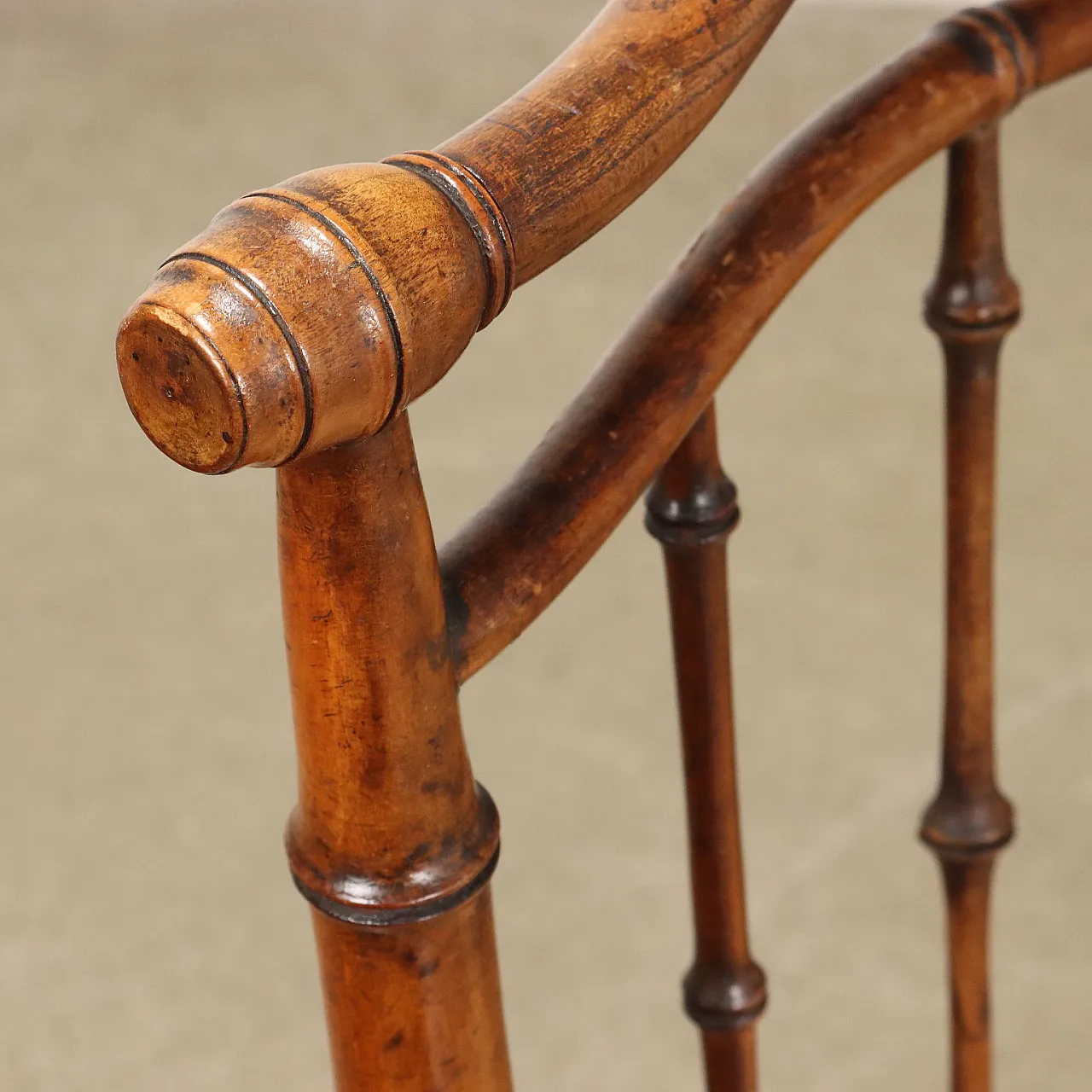 Coppia di Sedie Chiavarine in acero con seduta incannucciata, '800 5